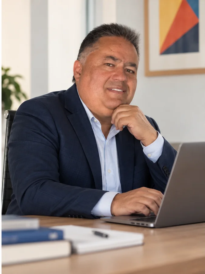 Julián Arturo Avellaneda en su oficina