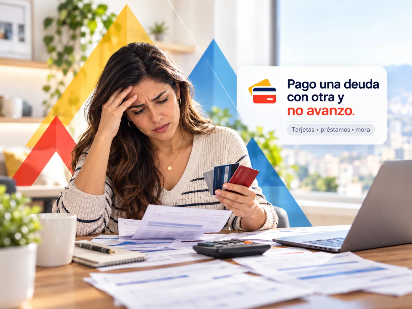 Mujer con tarjetas de crédito: «Pago una deuda con otra y no avanzo»