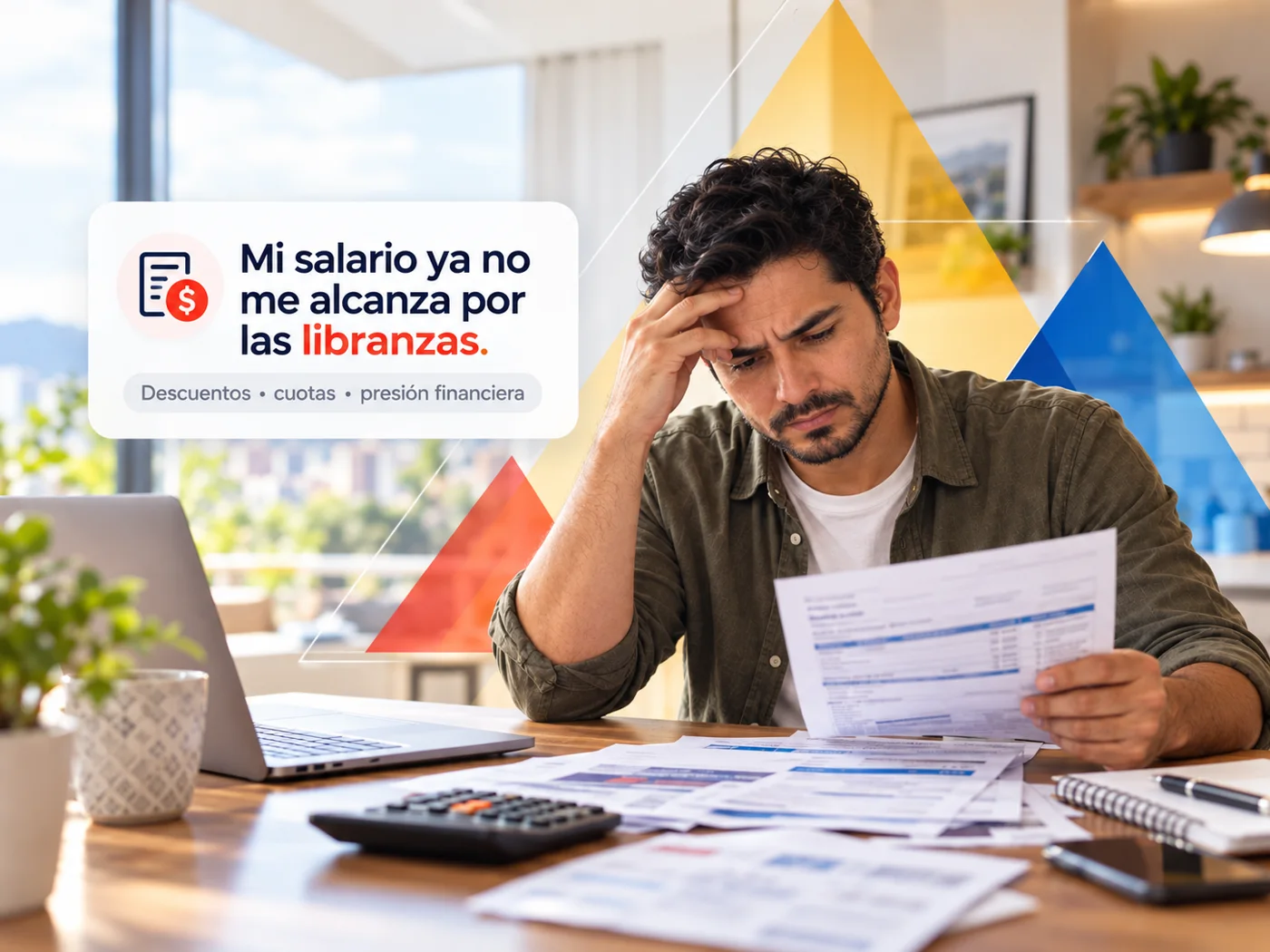 Hombre leyendo un desprendible: «Mi salario ya no me alcanza por las libranzas»